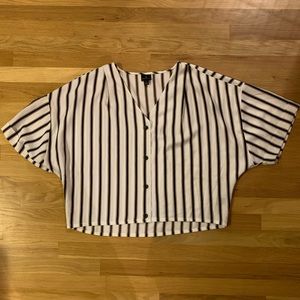 Worthington Striped Cropped Button Down
